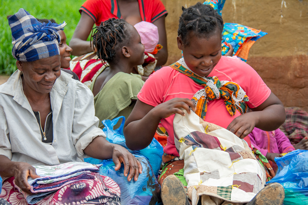 Children receive new, handmade blankets