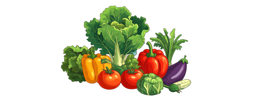 Firefly_vegtables on a blank white background 415373